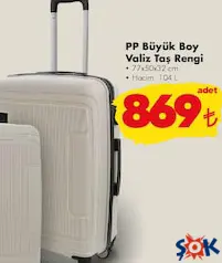 PP BÜYÜK BOY VALİZ TAŞ RENGİ